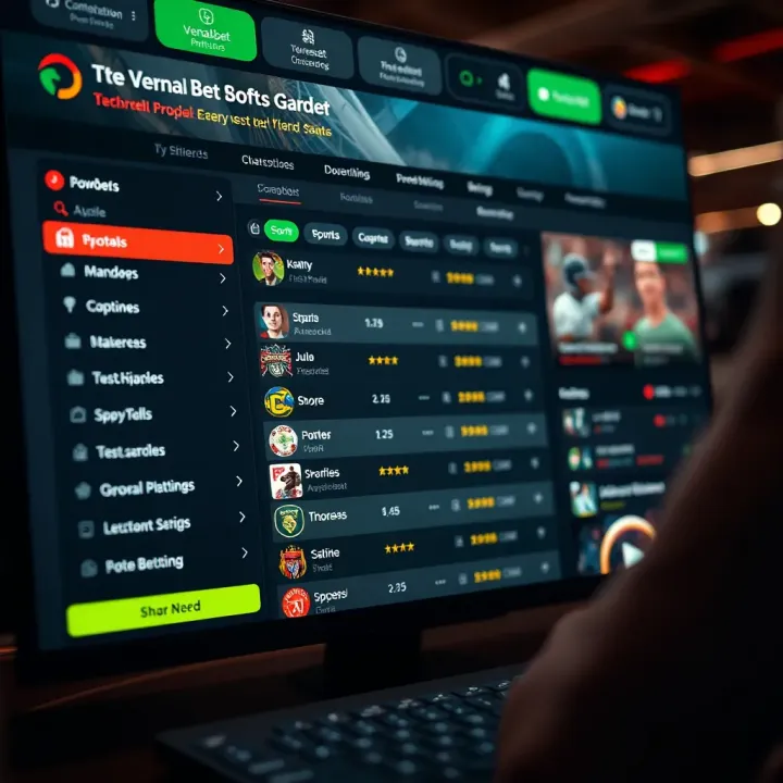 User interface of Venasbet sports betting platform showing various sports options and live betting odds