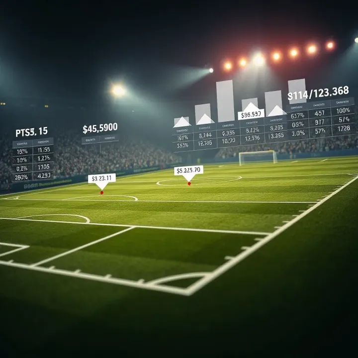 Tactical Formations and Statistical Insights for Correct Score Predictions Football pitch with tactical formations and statistical data overlays