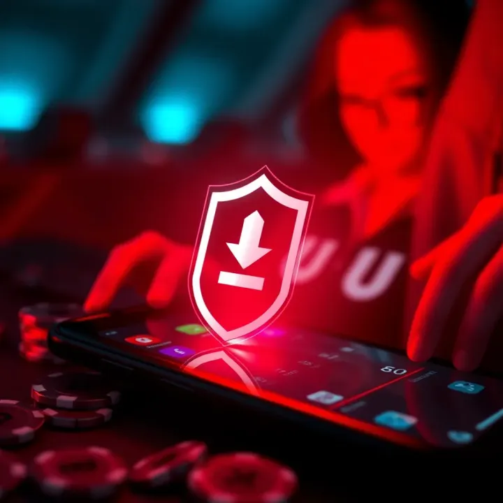 Secure Download for VenasBet APK on Android Illustration of secure download symbol alongside Android device with betting icons