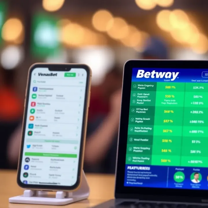 Comparison chart showing features of VenasBet and Betway sports betting platforms